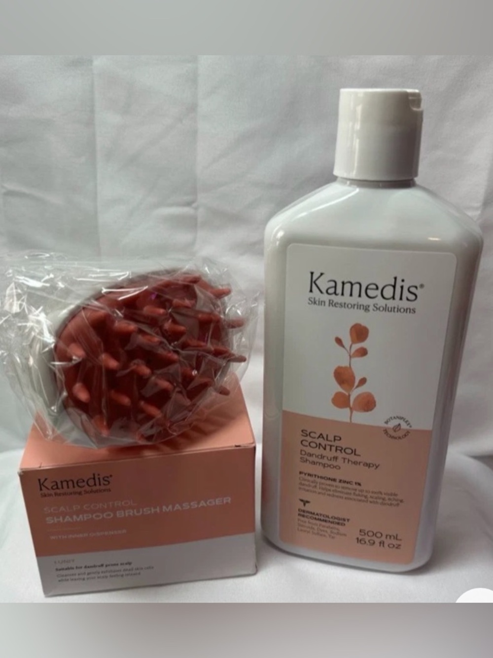Kamedis Scalp Control Shampoo with Pink Scalp Brush - Gentle Dandruff Care